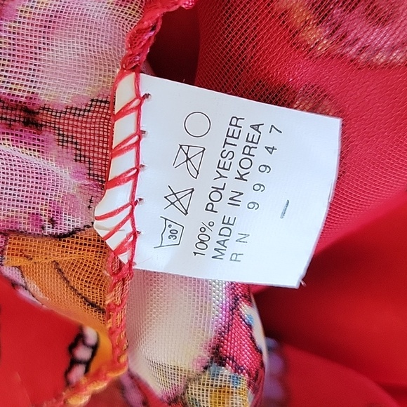 Red Floral Scarf - Picture 4 of 6